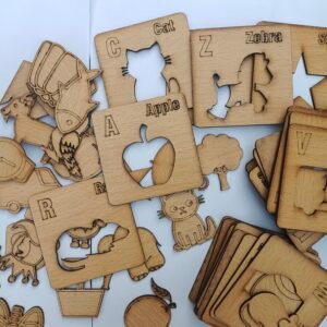 A to Z complete Alphabet Kids Wooden Drawing Stencils ( pack of 26 pieces )