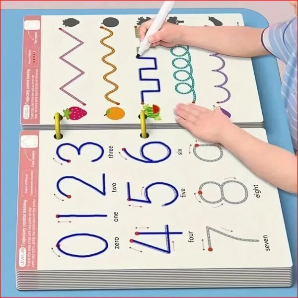 64 Pages Reusable Tracing book for Kids.