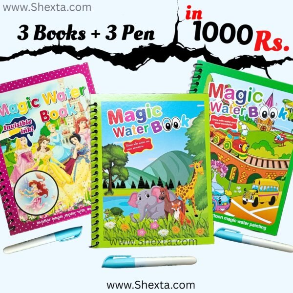 Pack Of ( 3 Books + 3 Pen ) Water Magic Painting & Drawing  Books for kids.